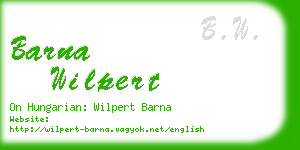 barna wilpert business card